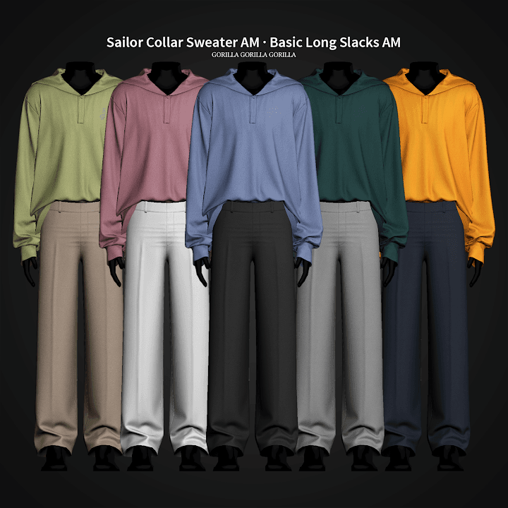 Сет одежды Sailor Collar Sweater · Long Slacks
